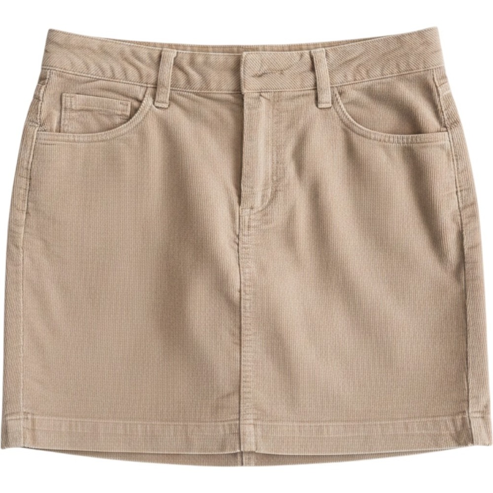 LL Bean Womens velvety Skirt Tan Taupe Size 14 Petite 0HPV5 Cotton‎ Stretch